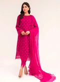Mariab M.Luxe Fabrics RTW Pink LF-401 | 3PC Chickankari Lawn