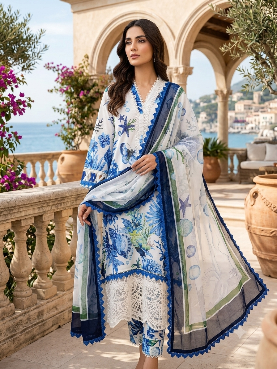 Maria.B Mprint Ready-to-Wear Suit RTW| Large | Premium Stitched Lawn