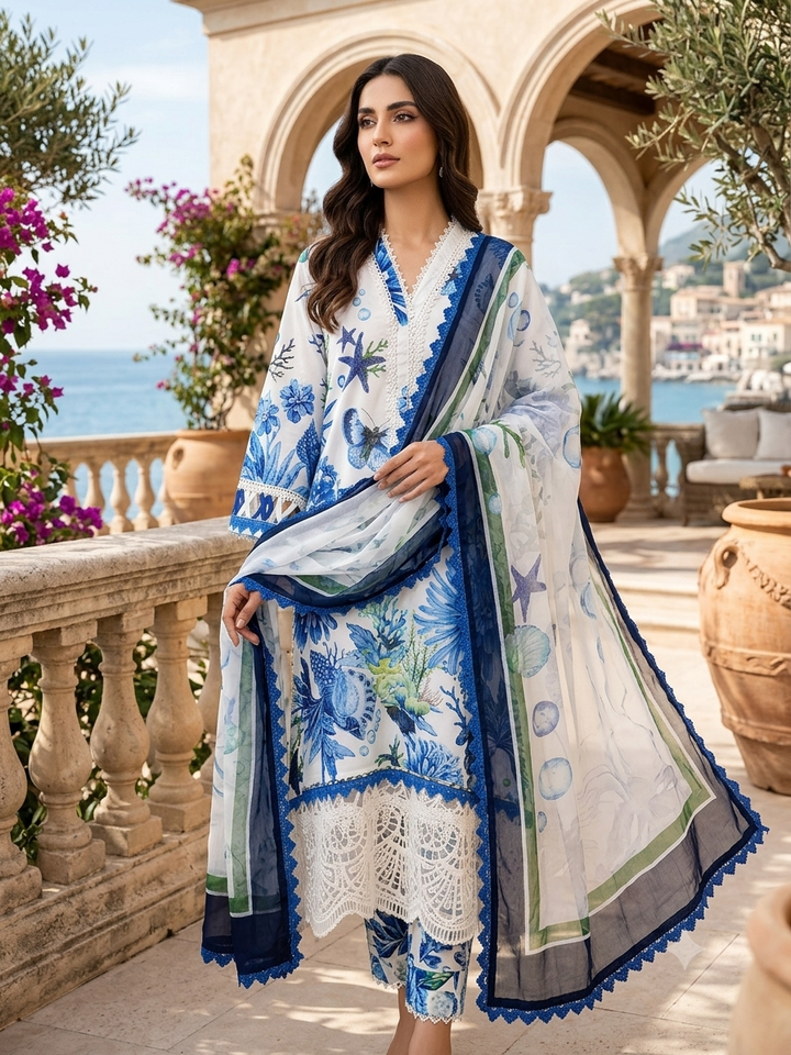 Maria.B Mprint Ready-to-Wear Suit RTW| Large | Premium Stitched Lawn