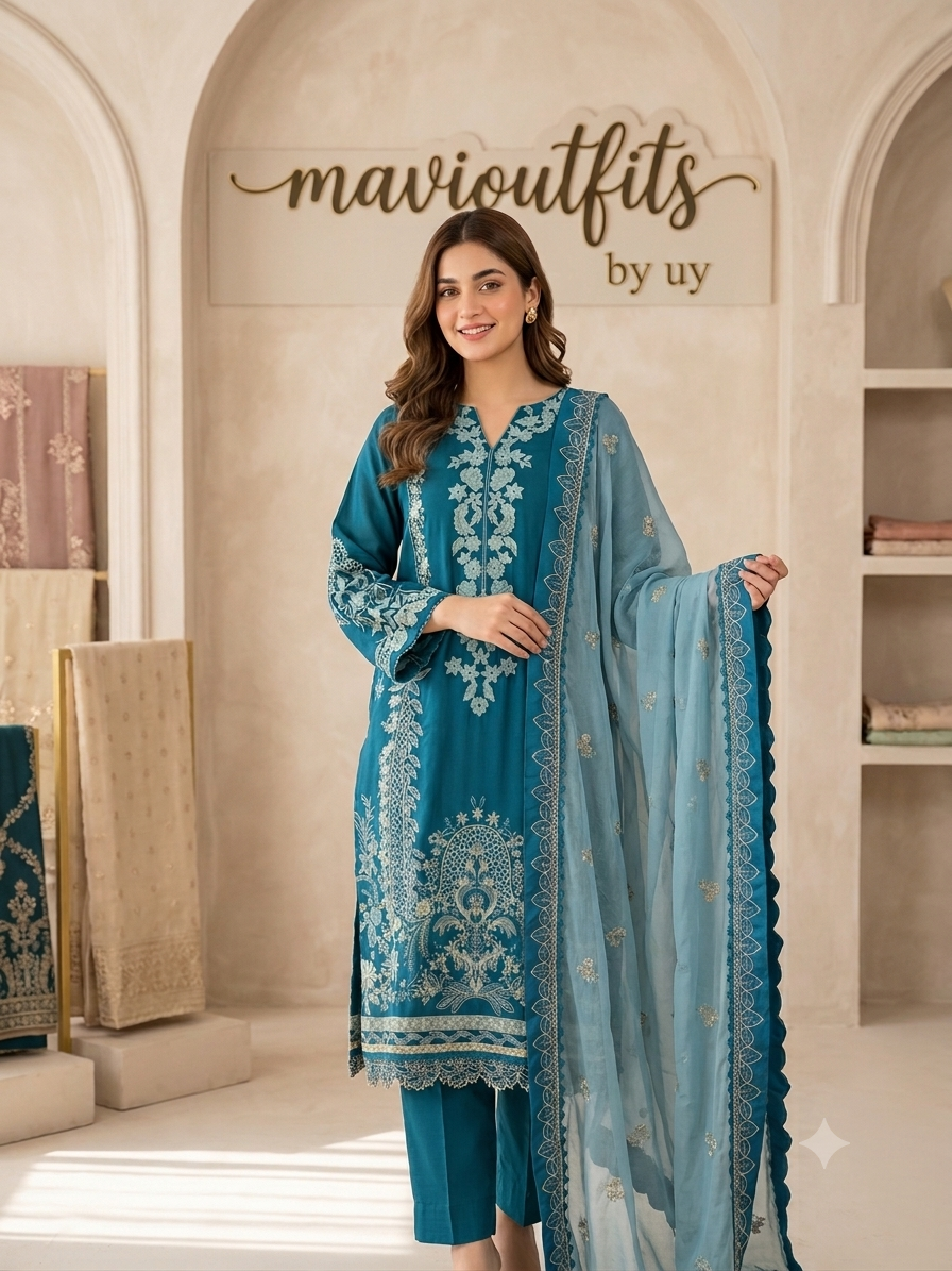 Lawn - AJR - EVARA Luxury Couture - AJR-E-08 - Maela