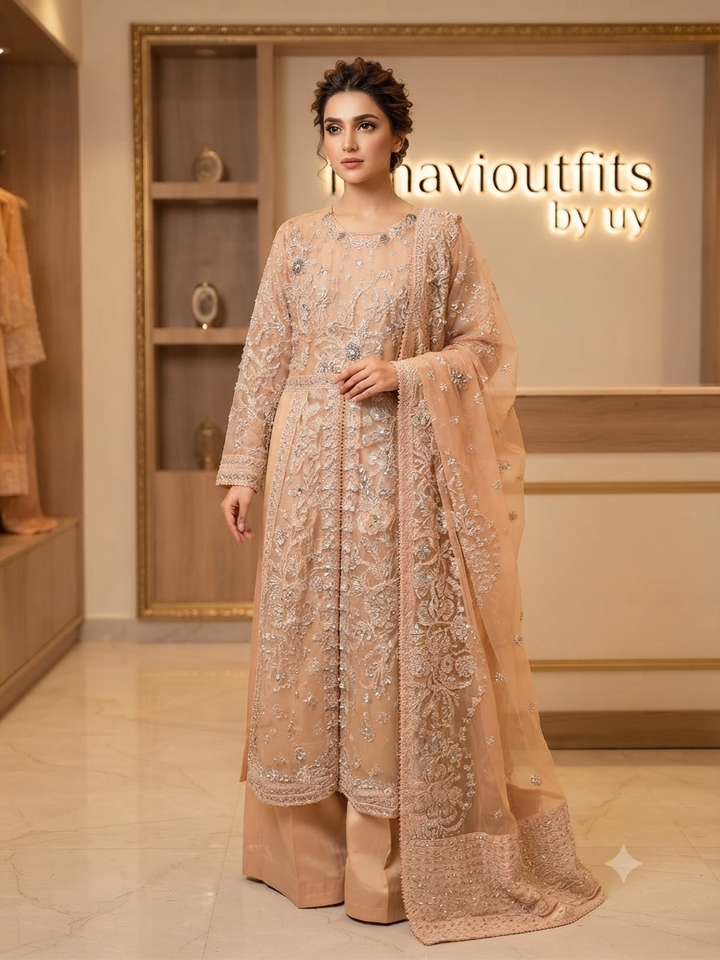 Mavi's Formal Pret Elan Luxury 4PC – Fully Embellished Gown | 101% Original