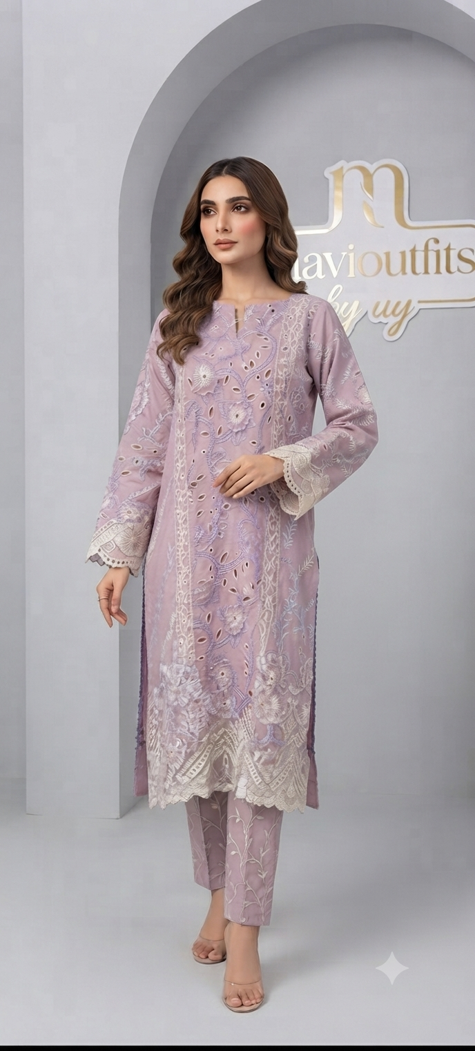 Mavi's Pret | Mushq Stitched Light Pink 2Pc – Ready to Wear | 101% Original