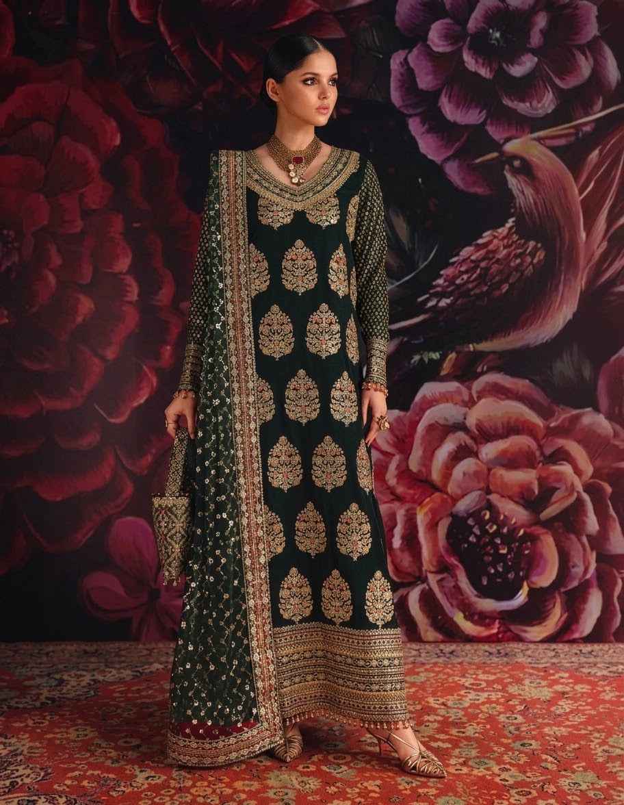 Roheenaz Naira Embroidered Chiffon Unstitched 3Pc Suit RNZ-03 – Taliya | 101% Original