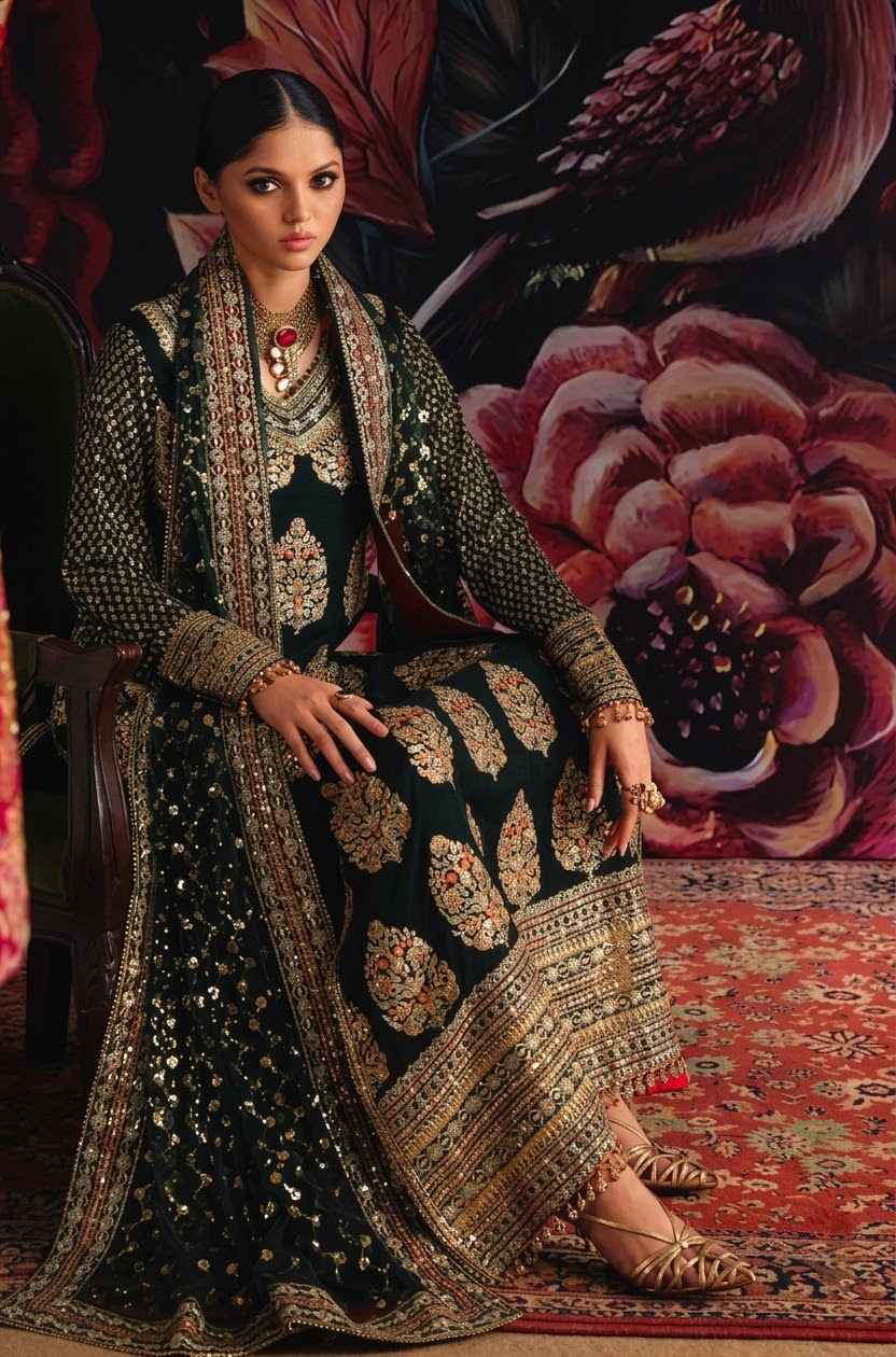 Roheenaz Naira Embroidered Chiffon Unstitched 3Pc Suit RNZ-03 – Taliya | 101% Original