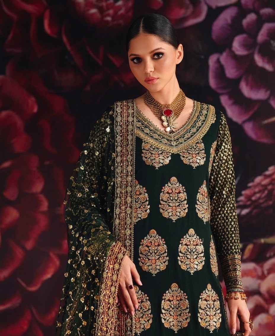 Roheenaz Naira Embroidered Chiffon Unstitched 3Pc Suit RNZ-03 – Taliya | 101% Original