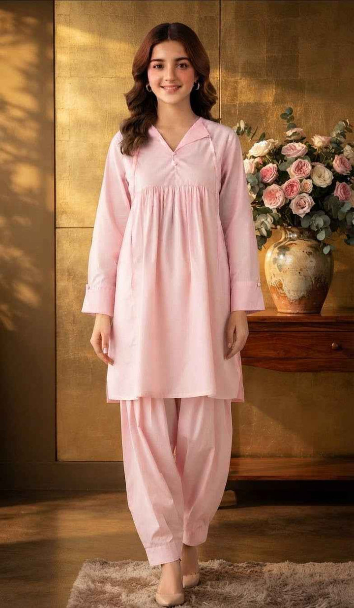 Mavi’s Cord Pink – Cotton 2PC Ready to Wear