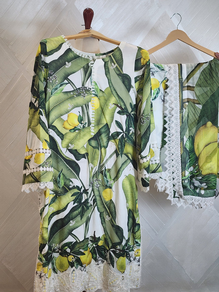 Maria B Mprints Ready-to-Wear 3pc – Lemon | Large | 101% Original