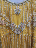 Mavi's Formal – Mushq Luxury Hand Embellished Maxi | Mustard | Large | 101% Original