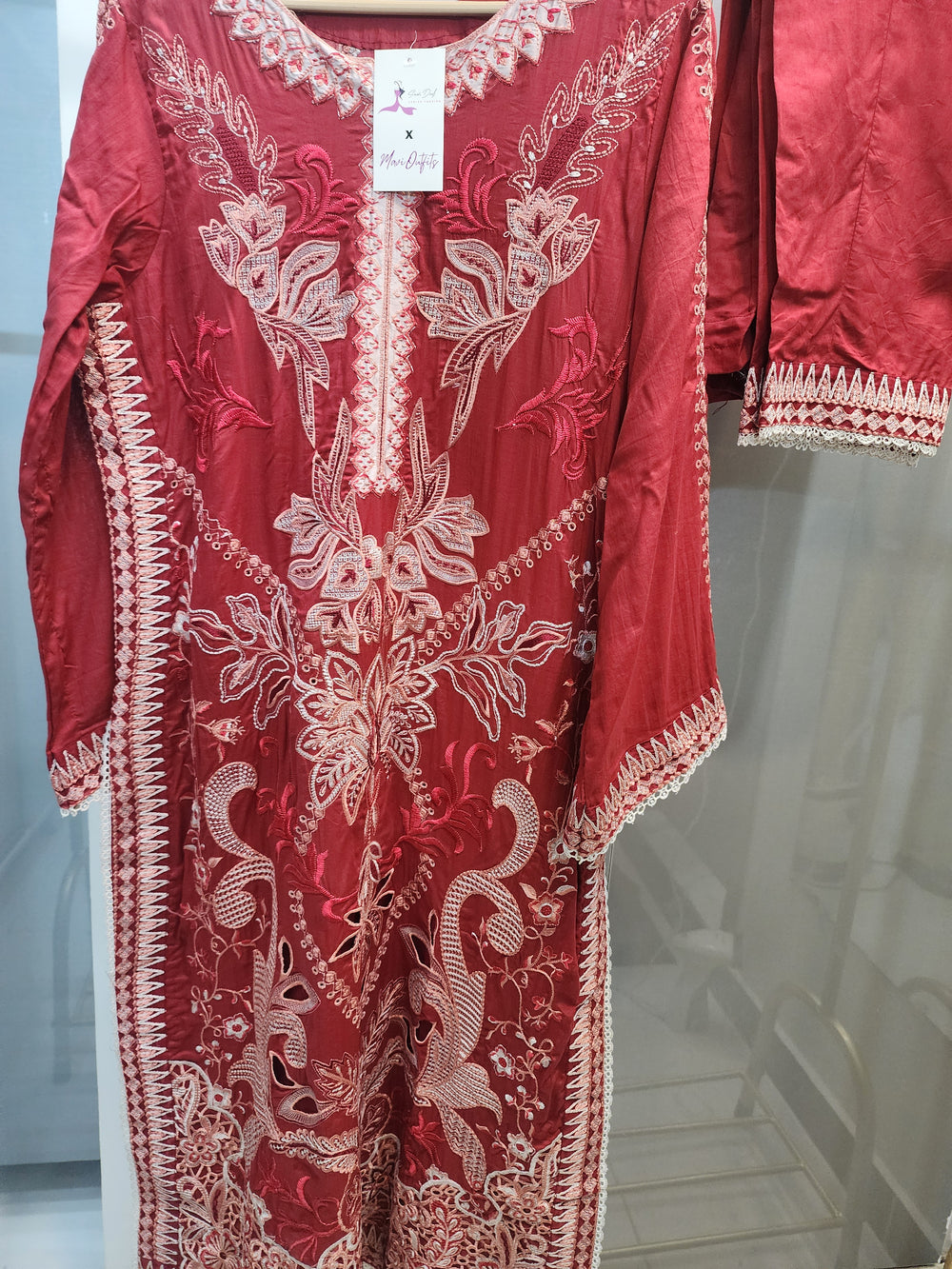 Mushq Luxury Lawn 2PC Stitched Suit – Laser Cut Embroidered | Mavi's Pret | 101% Original
