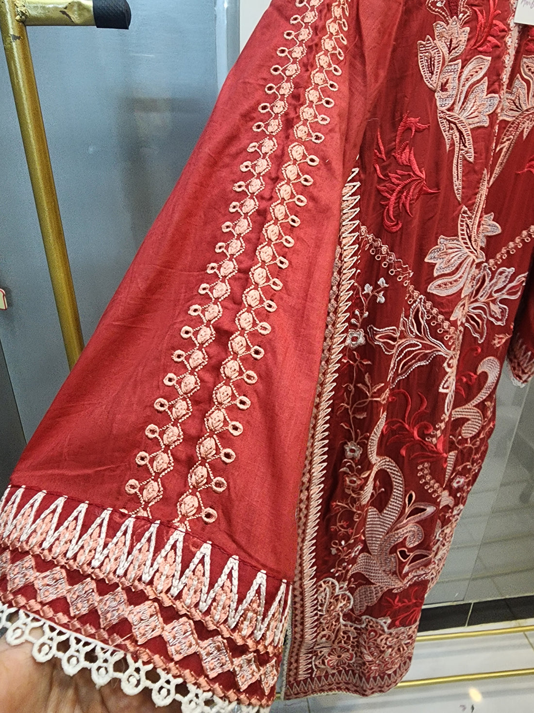 Mushq Luxury Lawn 2PC Stitched Suit – Laser Cut Embroidered | Mavi's Pret | 101% Original