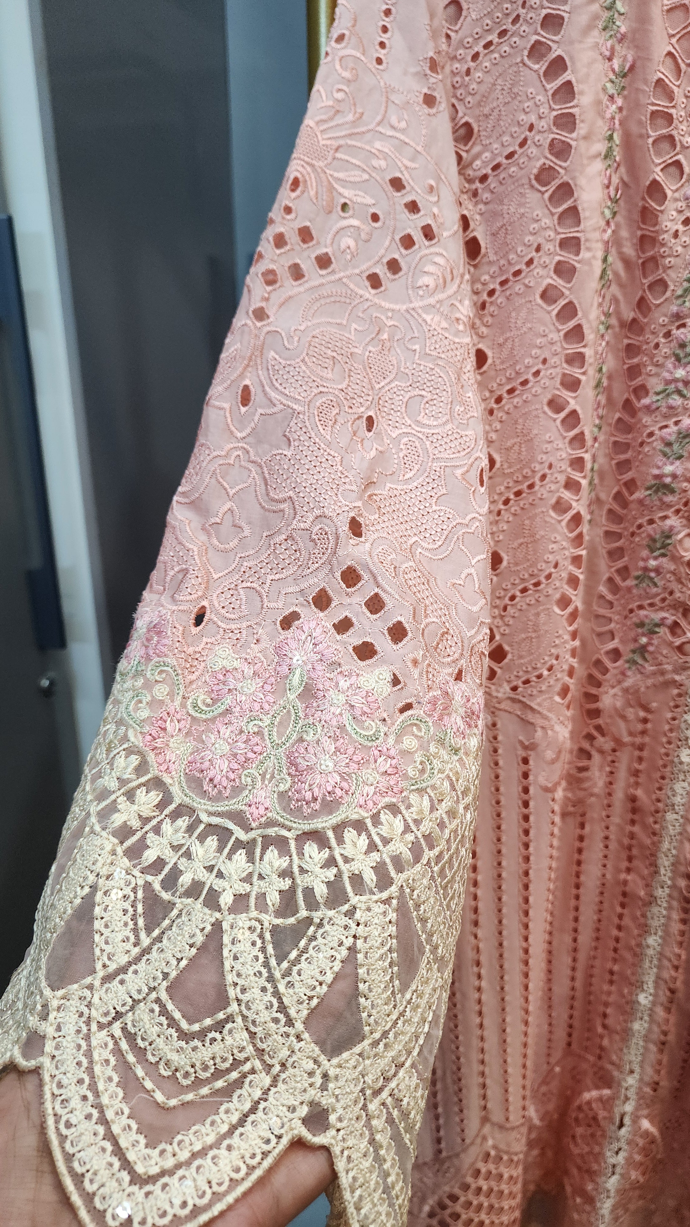 Mavi Pret Luxury Embroidered Lawn 3PC Peach | Stitched Ready to Wear