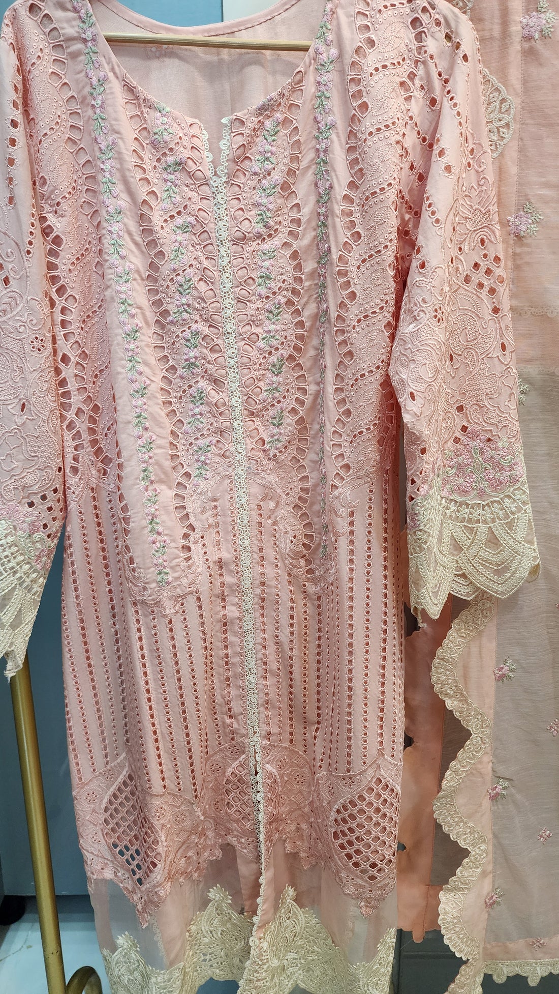 Mavi Pret Luxury Embroidered Lawn 3PC Peach | Stitched Ready to Wear