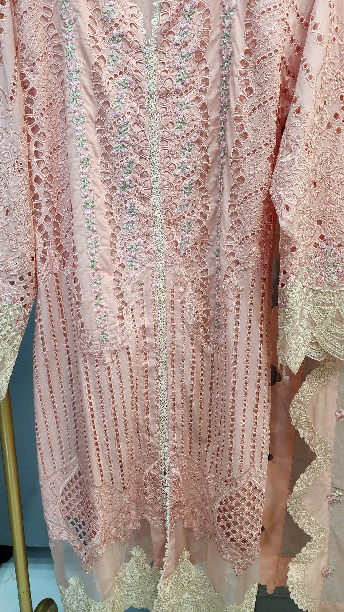 Mavi Pret Luxury Embroidered Lawn 3PC Peach | Stitched Ready to Wear
