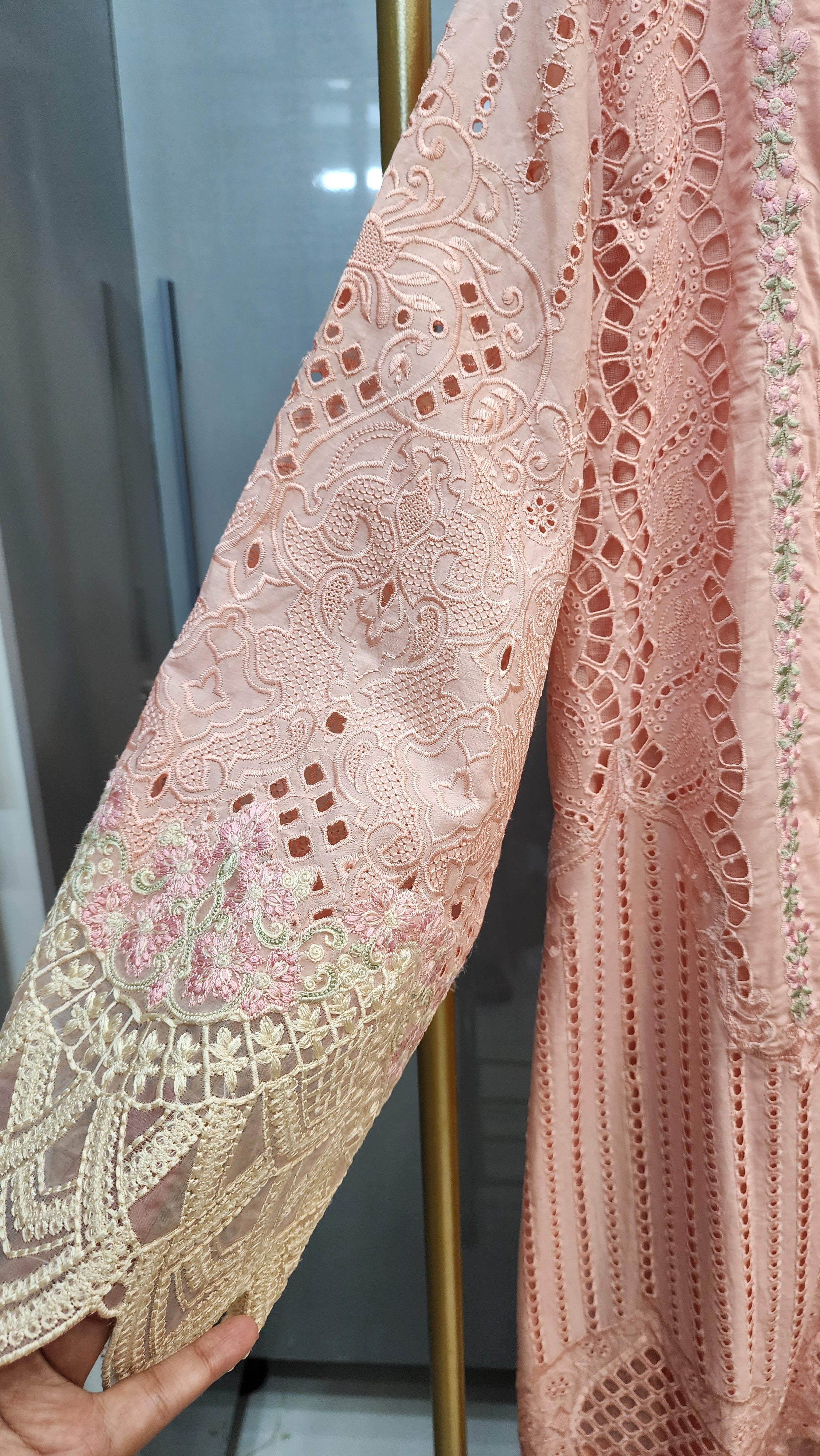 Mavi Pret Luxury Embroidered Lawn 3PC Peach | Stitched Ready to Wear