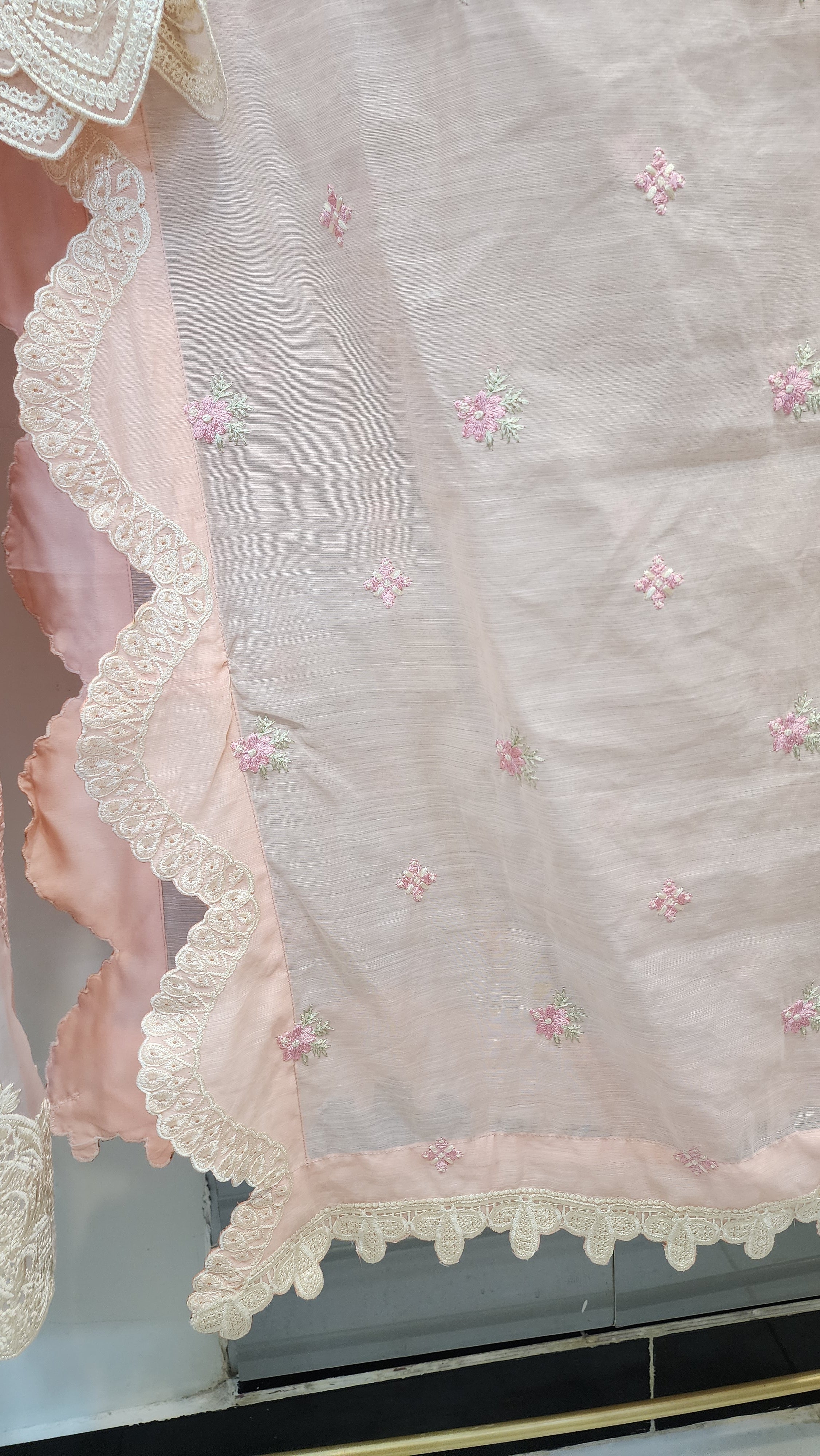 Mavi Pret Luxury Embroidered Lawn 3PC Peach | Stitched Ready to Wear