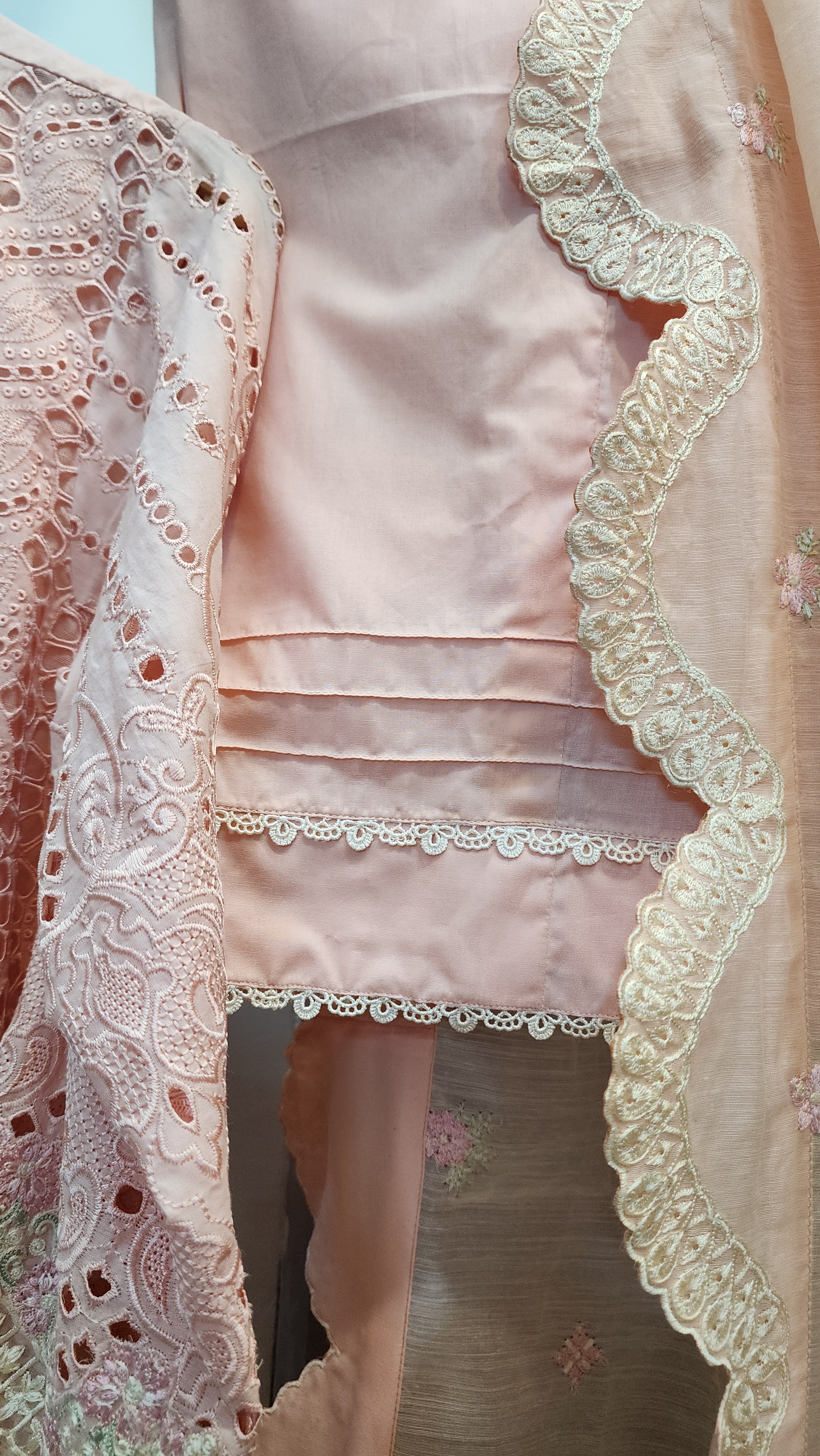 Mavi Pret Luxury Embroidered Lawn 3PC Peach | Stitched Ready to Wear