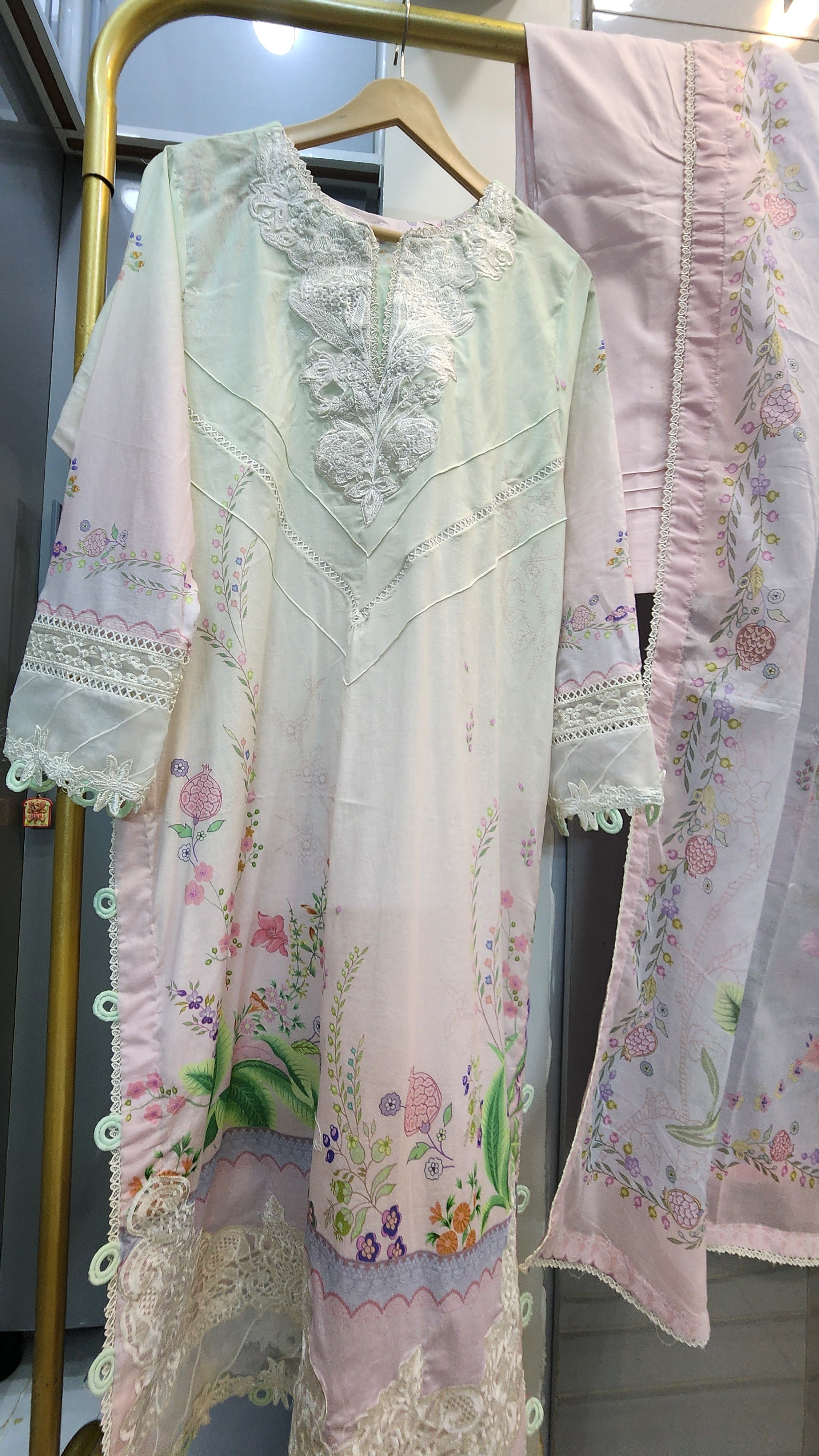 Mavi Pret Qline Printed and Embroidered Lawn 3PC Peach | Stitched Ready to Wear