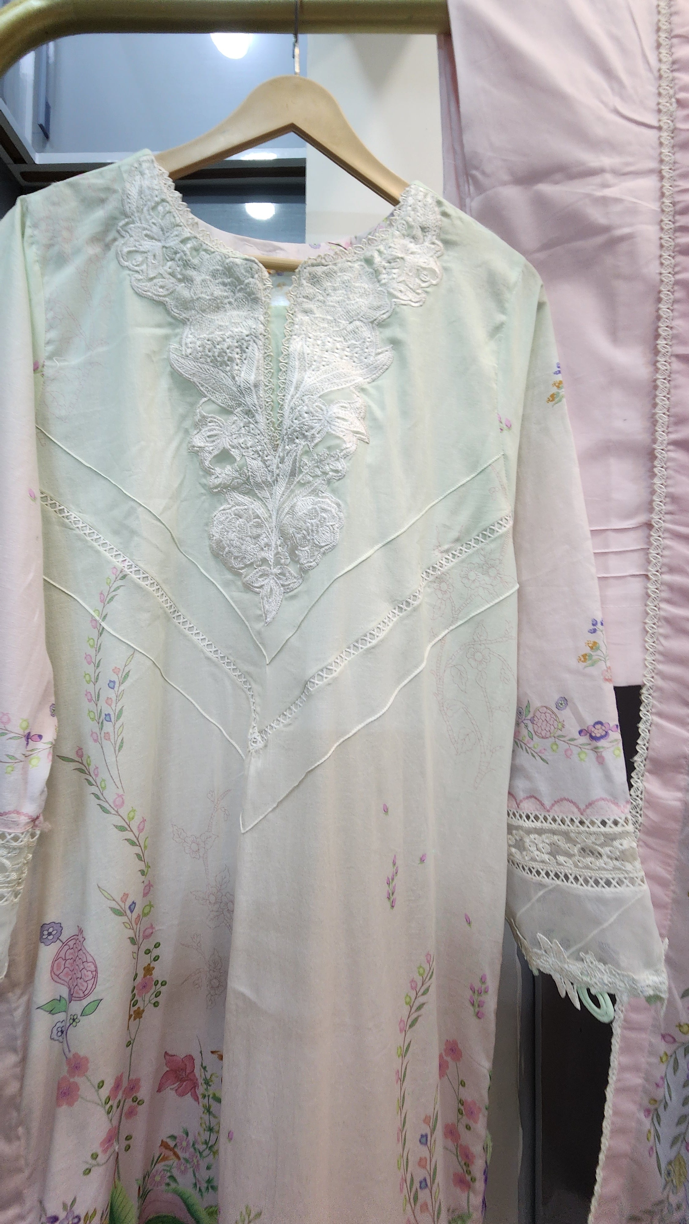 Mavi Pret Qline Printed and Embroidered Lawn 3PC Peach | Stitched Ready to Wear