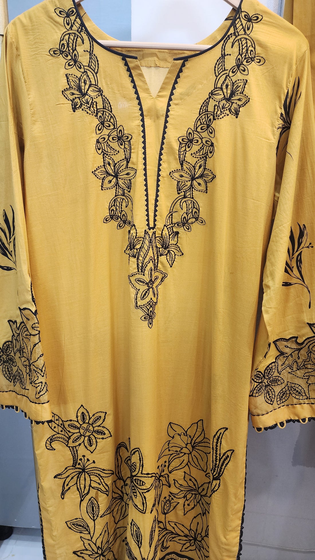 Mavi Pret  Luxury Embroidered Lawn 3PC Mustard | Stitched Ready to Wear