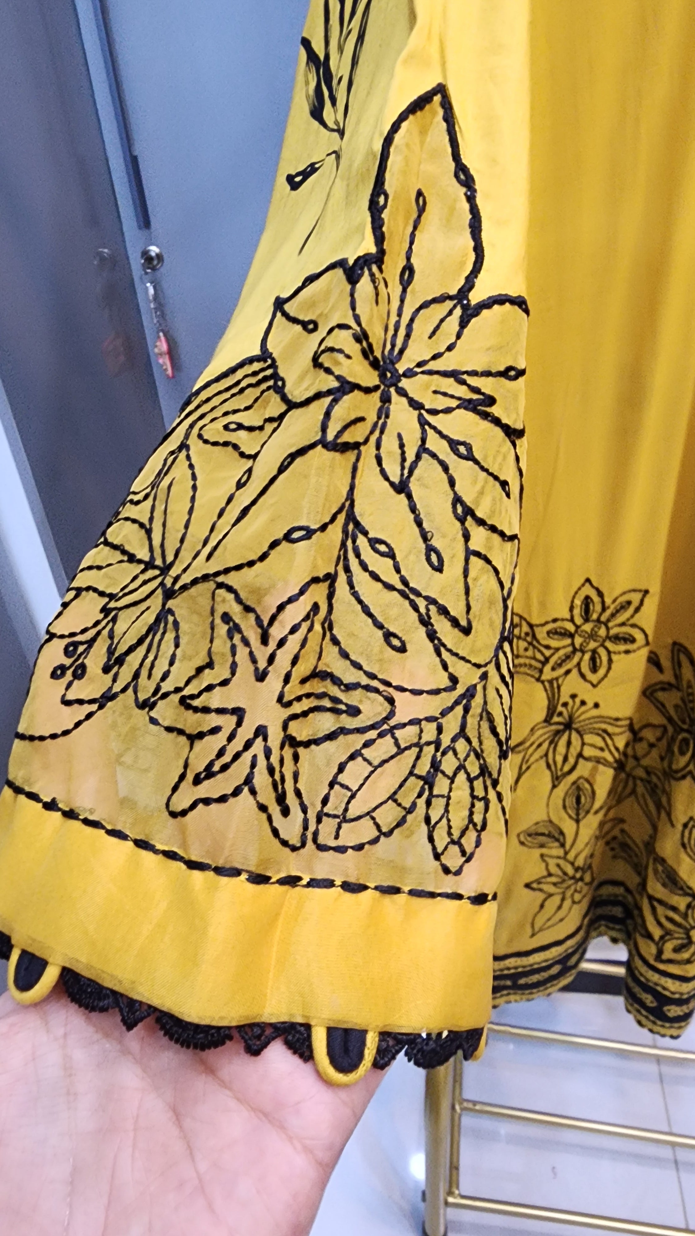 Mavi Pret  Luxury Embroidered Lawn 3PC Mustard | Stitched Ready to Wear