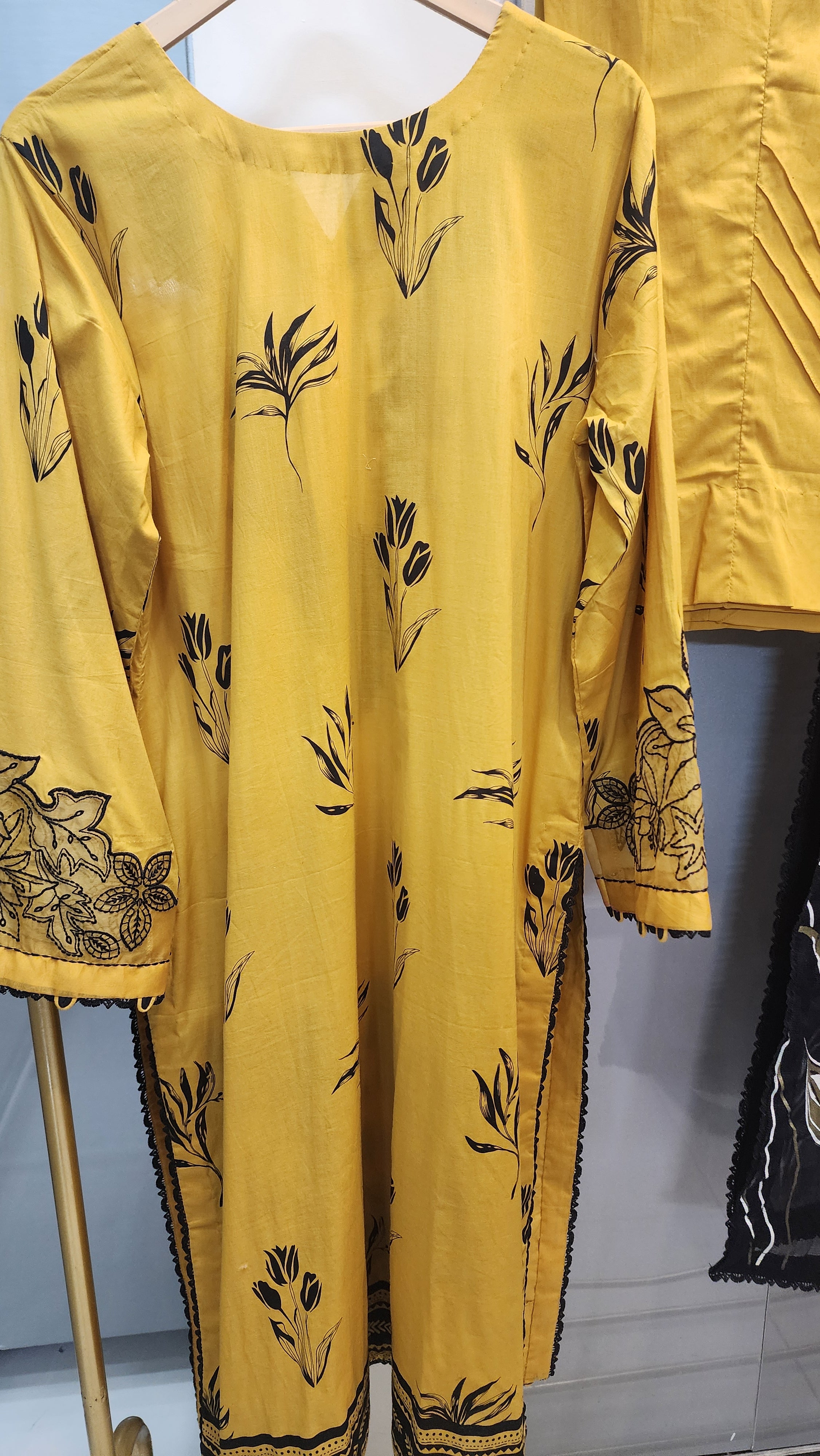 Mavi Pret  Luxury Embroidered Lawn 3PC Mustard | Stitched Ready to Wear