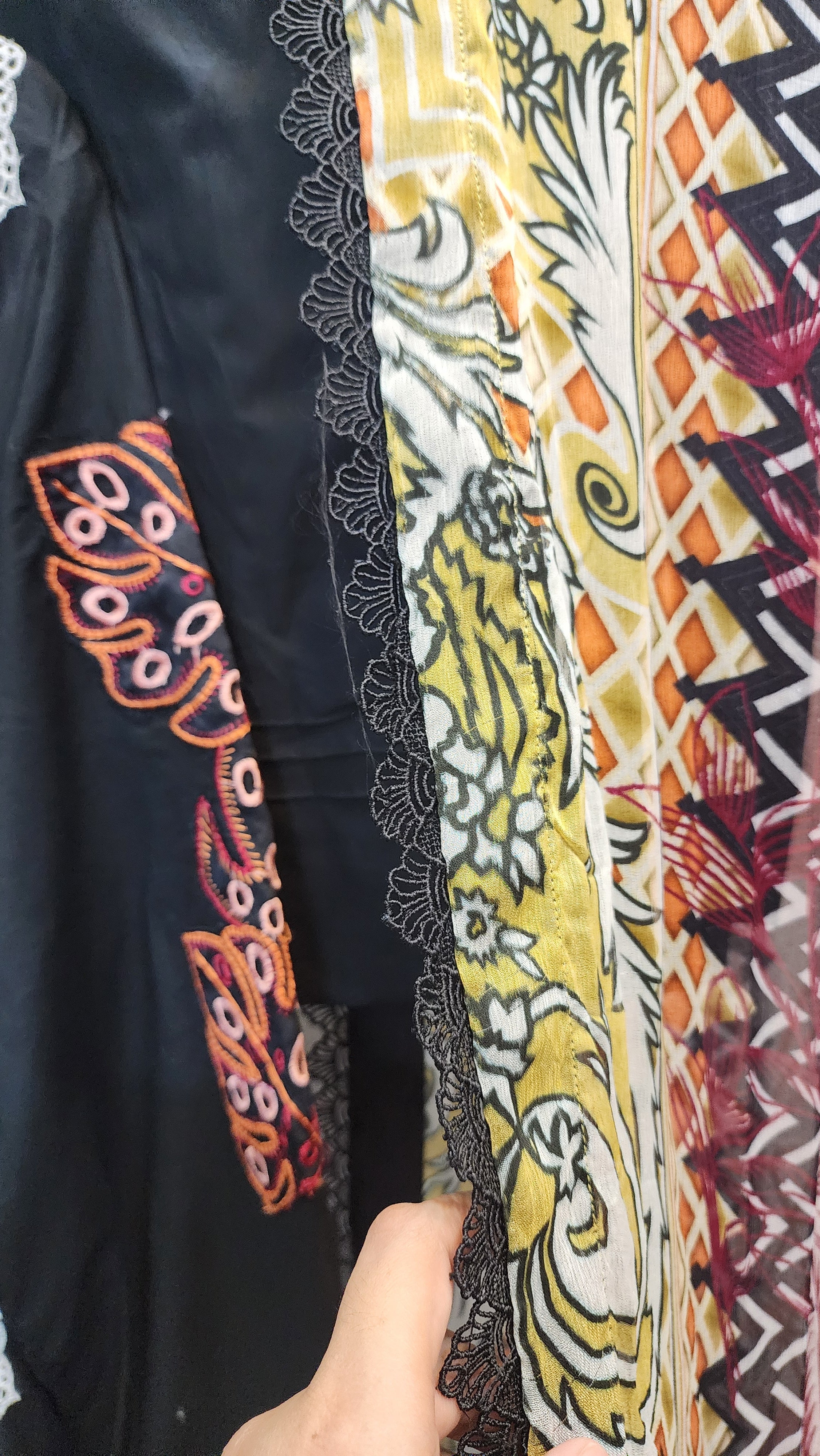 Mavi Pret Mushq Manaram Luxury Embroidered Lawn 3PC Black | Stitched Ready to Wear