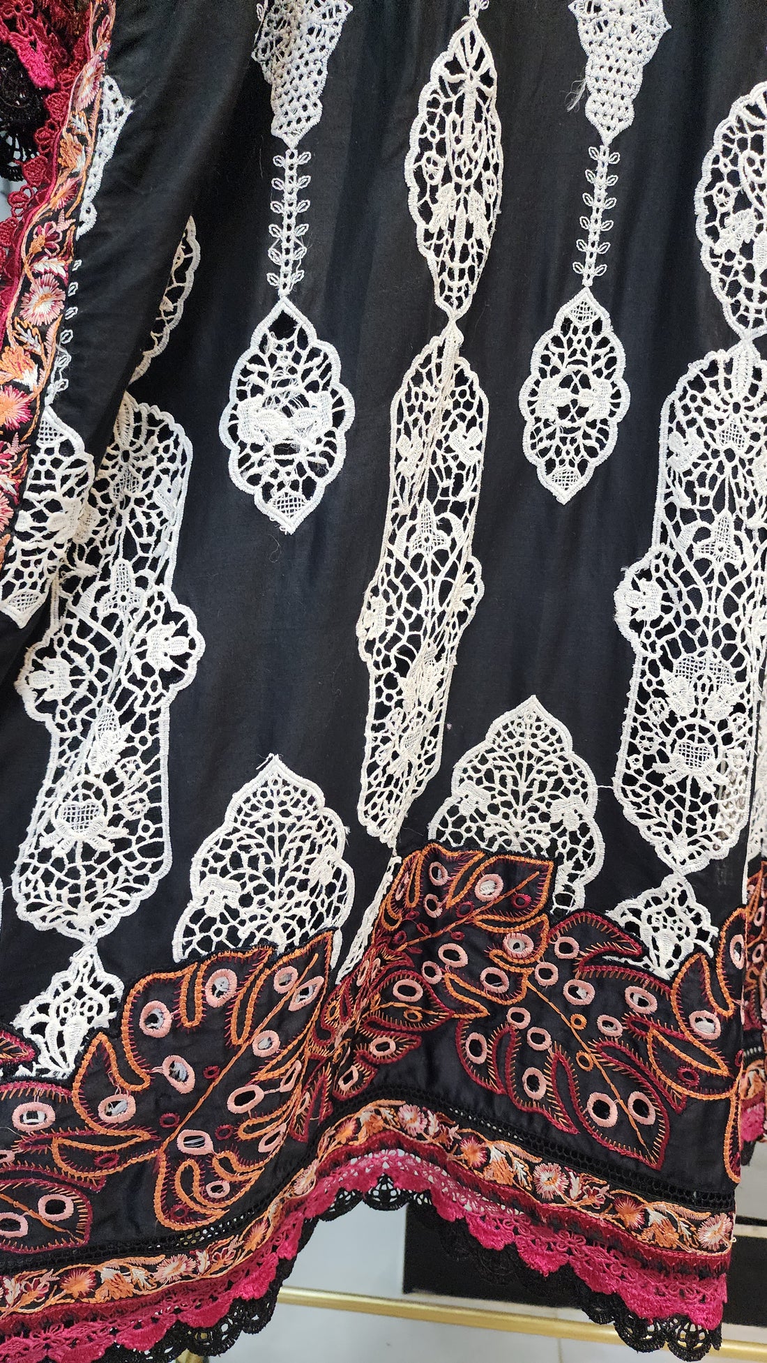 Mavi Pret Mushq Manaram Luxury Embroidered Lawn 3PC Black | Stitched Ready to Wear