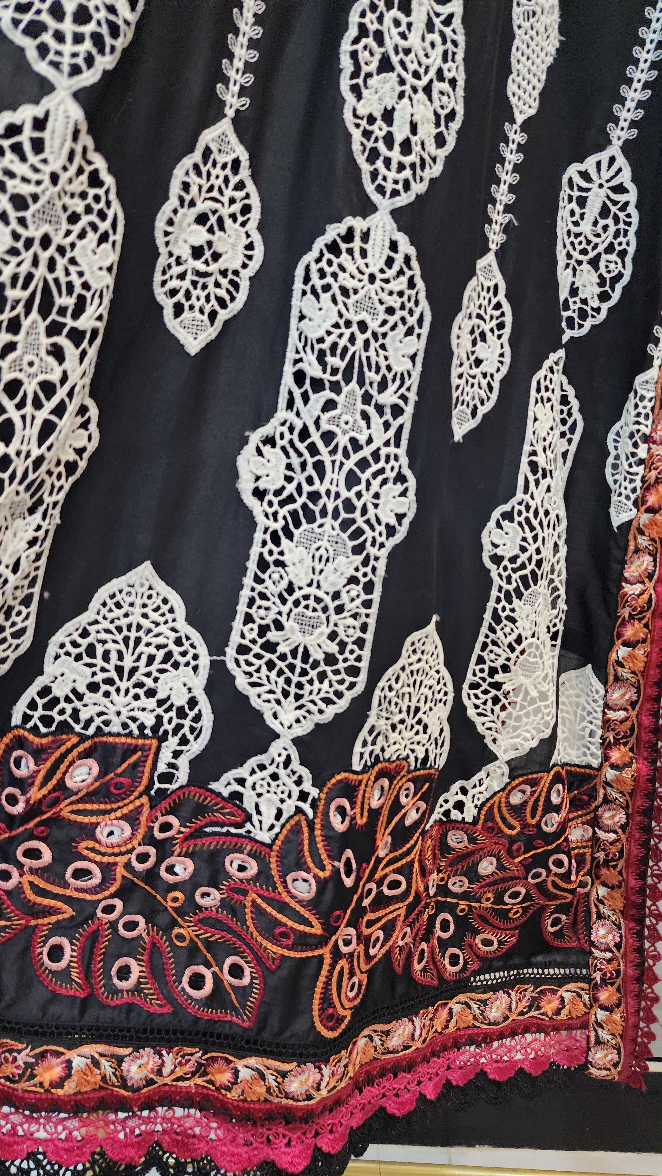 Mavi Pret Mushq Manaram Luxury Embroidered Lawn 3PC Black | Stitched Ready to Wear