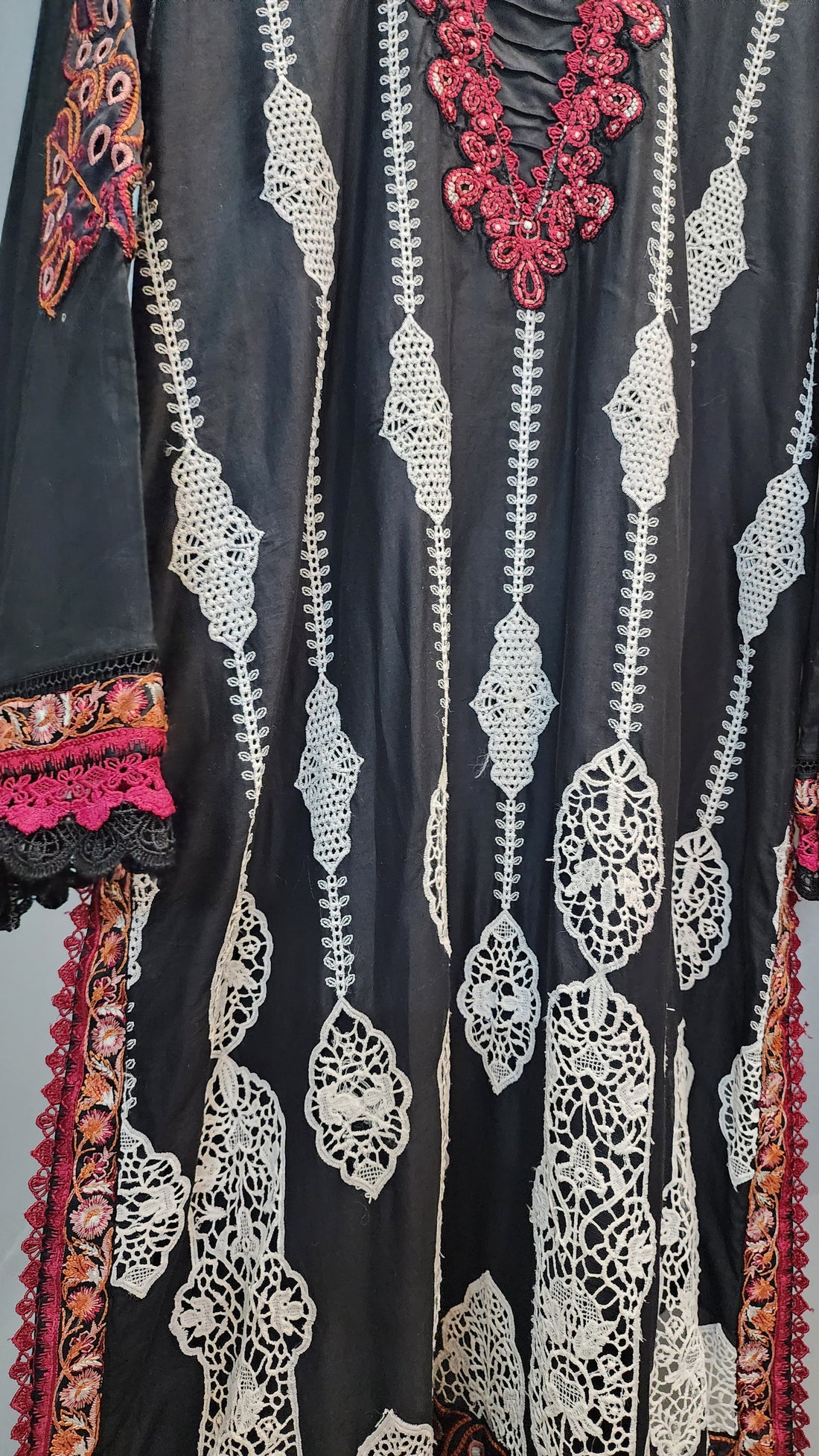 Mavi Pret Mushq Manaram Luxury Embroidered Lawn 3PC Black | Stitched Ready to Wear
