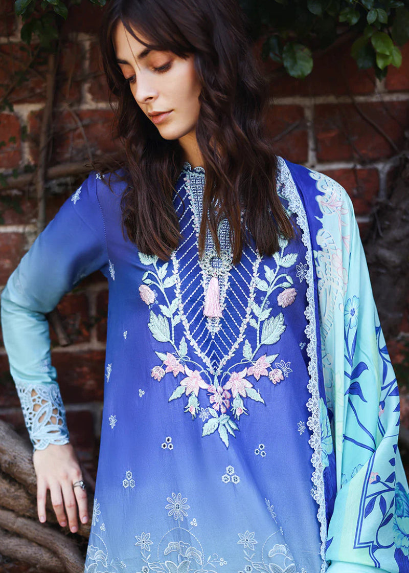 Mushq Solace Ombre Chikankari Lawn Unstitched 3Pc Suit - Moonlit Ease
