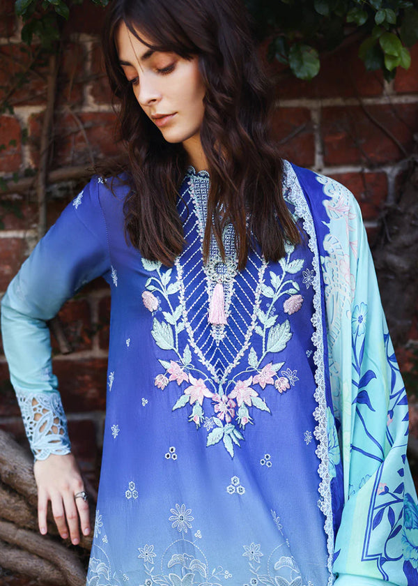 Mushq Solace Ombre Chikankari Lawn Unstitched 3Pc Suit - Moonlit Ease
