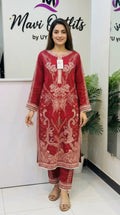 Mushq Luxury Lawn 2PC Stitched Suit – Laser Cut Embroidered | Mavi's Pret | 101% Original