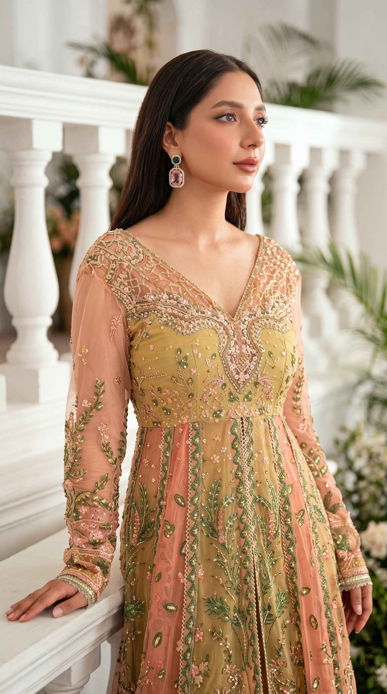 Mushq Sham Shandaar Embroidered Chiffon Unstitched 4Pc Suit – Roop Rangoli | 101% Original