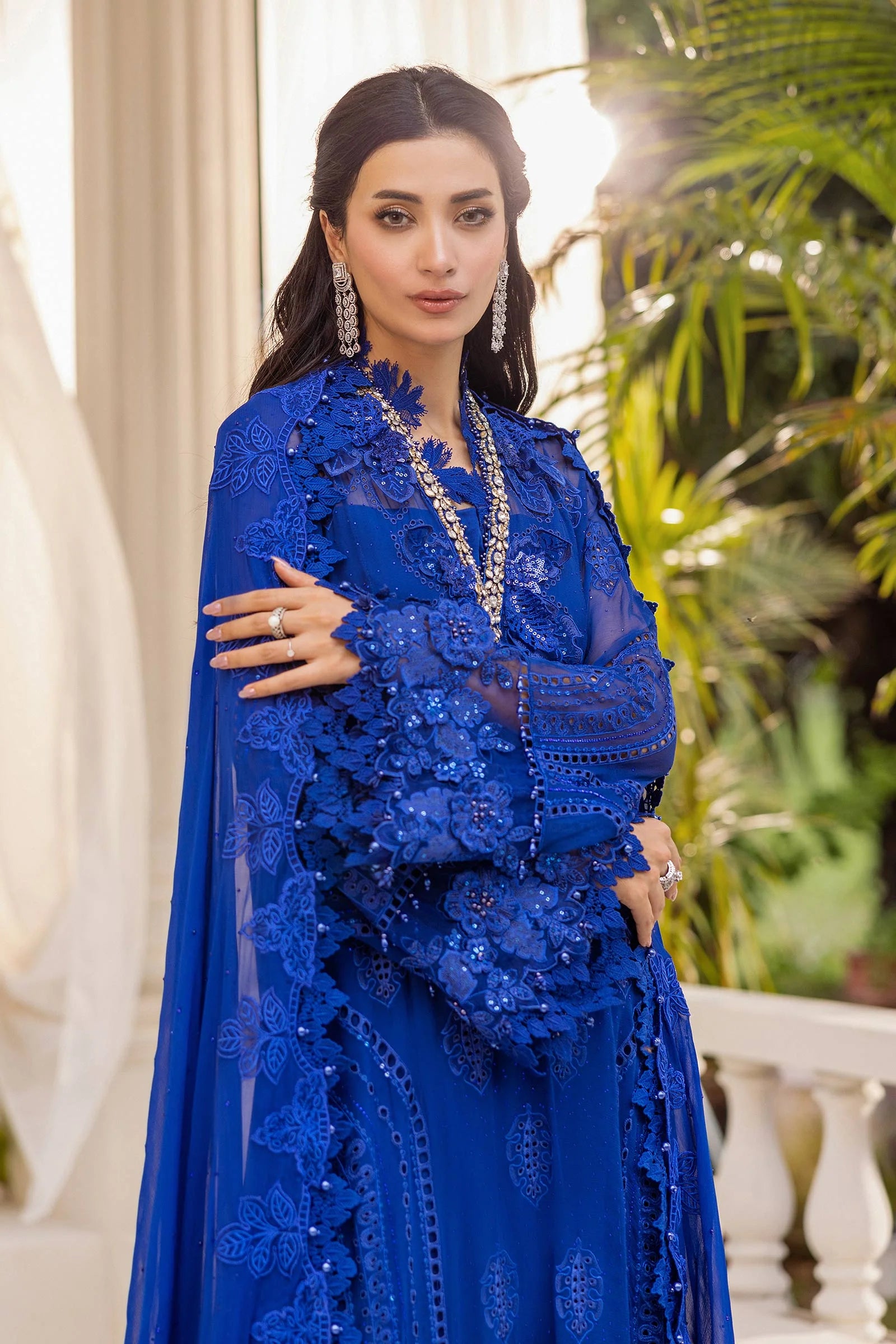 3 Piece Unstitched Embroidered Chiffon Suit | MPC-25-103