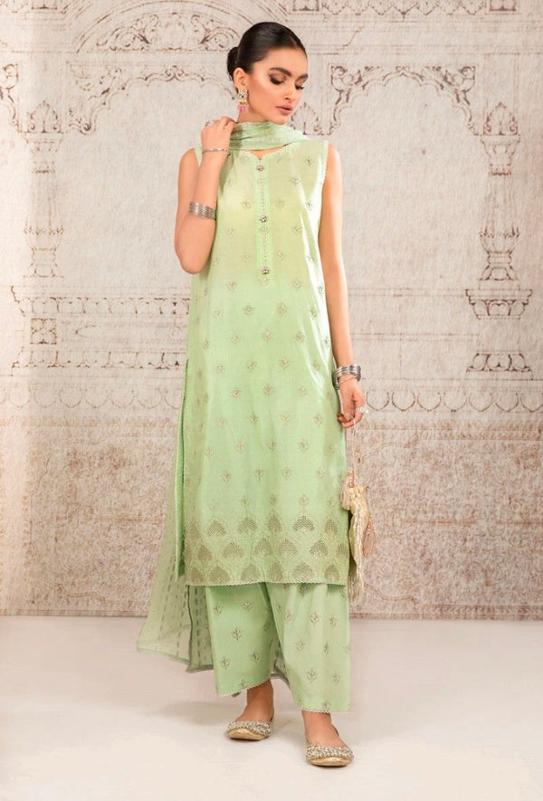 Maria.B MLuxe RTW LF-203 Mint Green 3PC Embroidered Chikankari Suit
