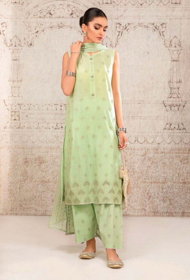 Maria.B MLuxe RTW LF-203 Mint Green 3PC Embroidered Chikankari Suit