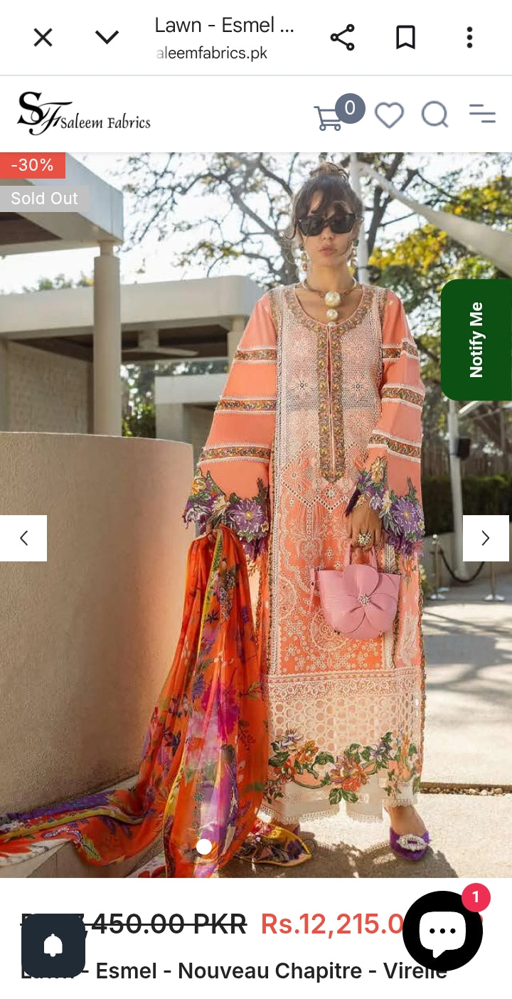 Mushq Lawn – Esmel Collection | Nouveau Chapitre | Virelle | 2 Pc | 101% Original