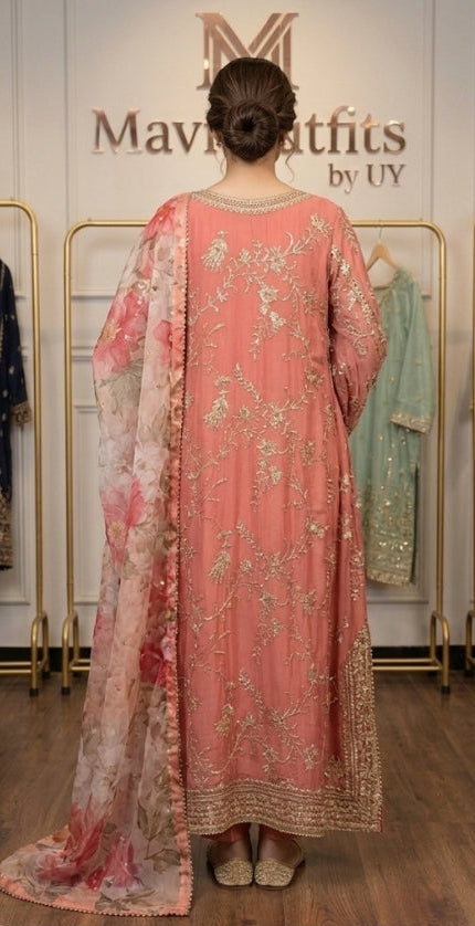Mavi's Formal Kaftan Pure Chiffon Formal 3PC | MK01