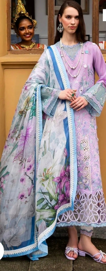 Mushq Manaram Luxury Lawn 25 – MM#02 – Glowing Pulse 3PC | 101% Original