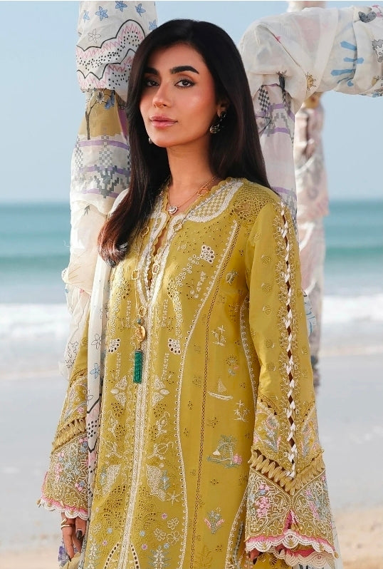 Qalamkar Sahil Luxury Lawn SA-07 Hira 3PC BFresh | 101% Original