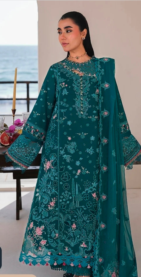 Qalamkar Sahil Luxury Lawn SA-04 Elif 3PC BFresh | 101% Original