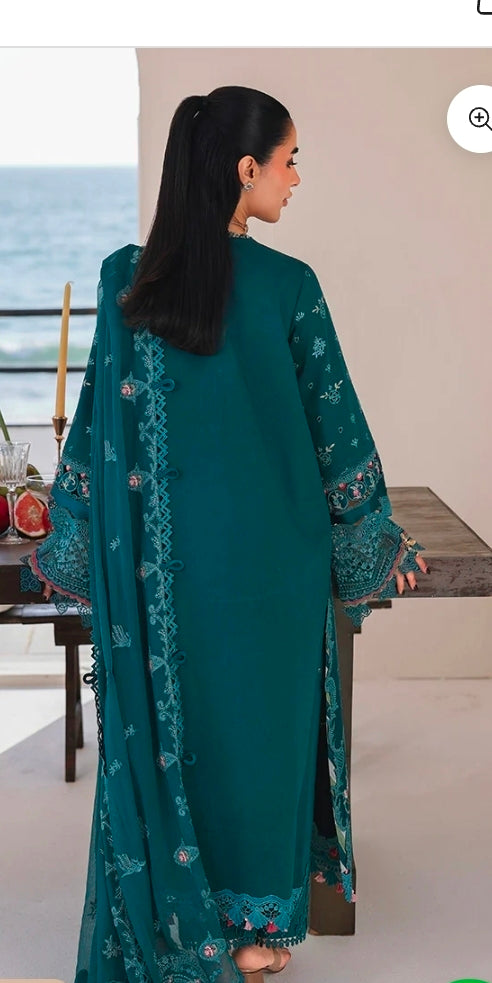 Qalamkar Sahil Luxury Lawn SA-04 Elif 3PC BFresh | 101% Original