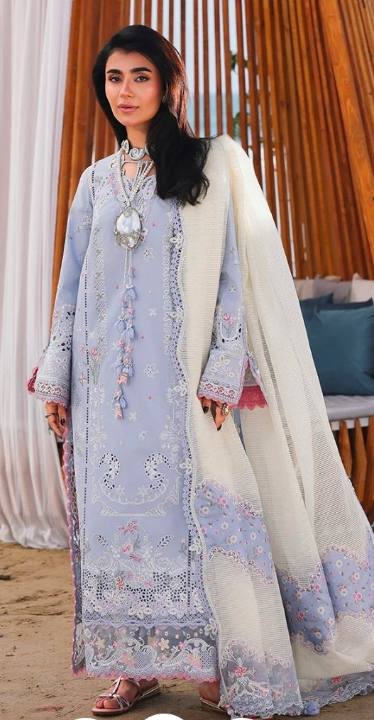 Qalamkar Sahil Luxury Lawn SA-08 ZAYNA 3PC BFresh | 101% Original