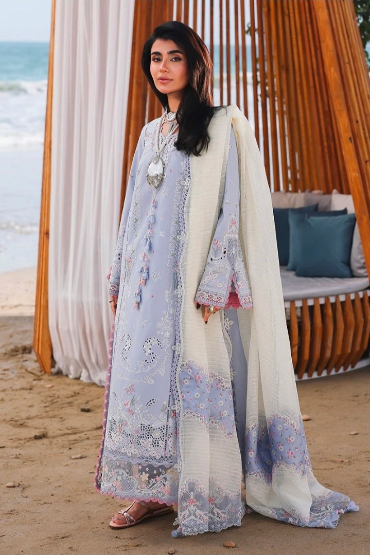 Qalamkar Sahil Luxury Lawn SA-08 ZAYNA 3PC BFresh | 101% Original