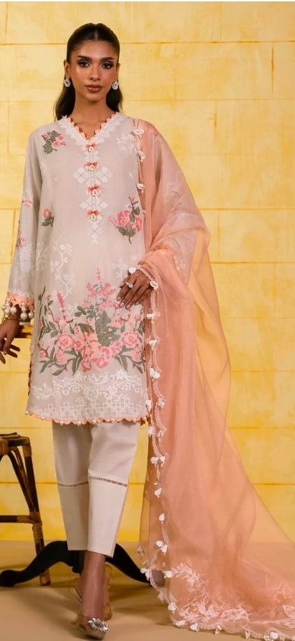Sana Safinaz Luxury Muzlin Embroidered Lawn BFresh – M251-016A-3CT | 101% Original