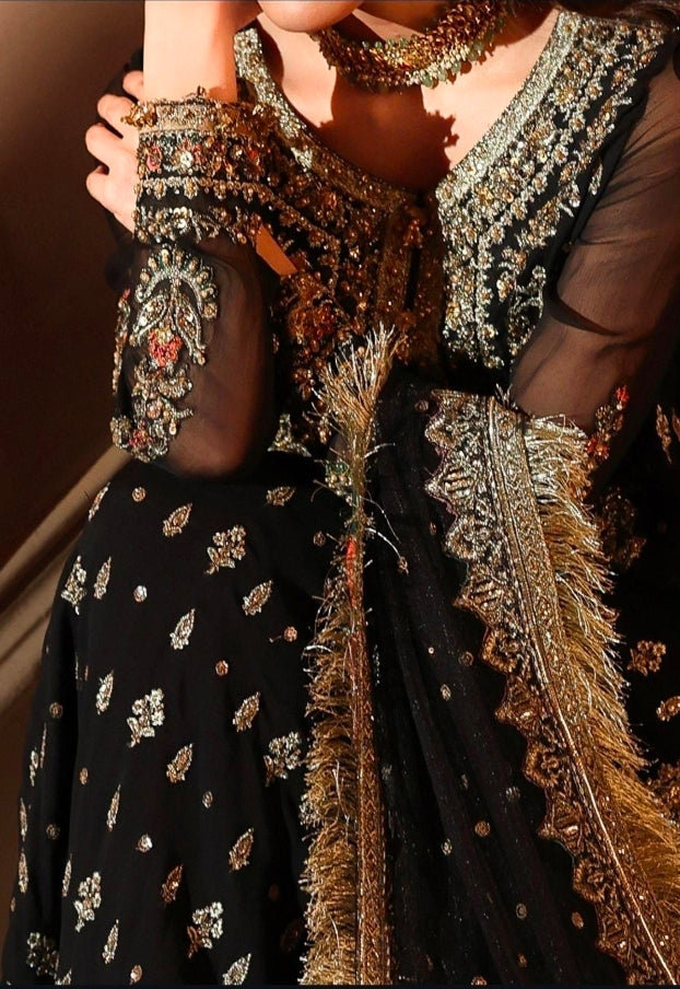 Charizma Dastane Jashan DJW6-04 Black – Embroidery Detail