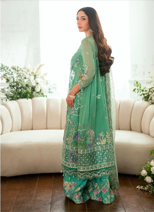 Mushq Sham Shandaar Embroidered Chiffon Unstitched 4Pc Suit – Adaa | 101% Original