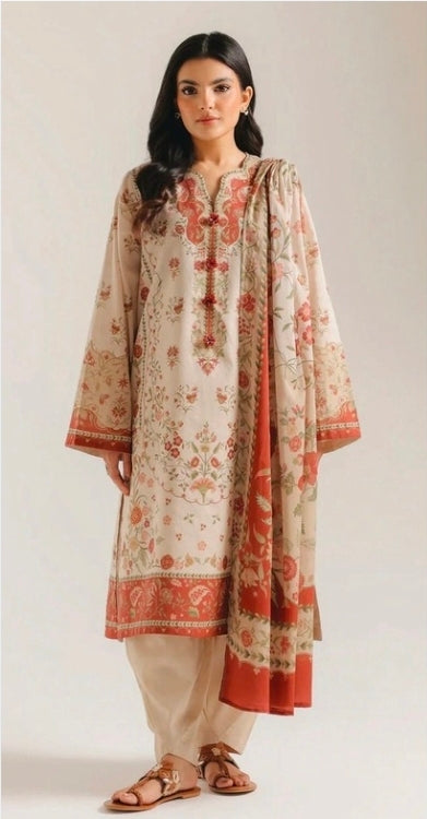 Ethnic Cambric E0827 Pale Coral 3PC | 101% Original