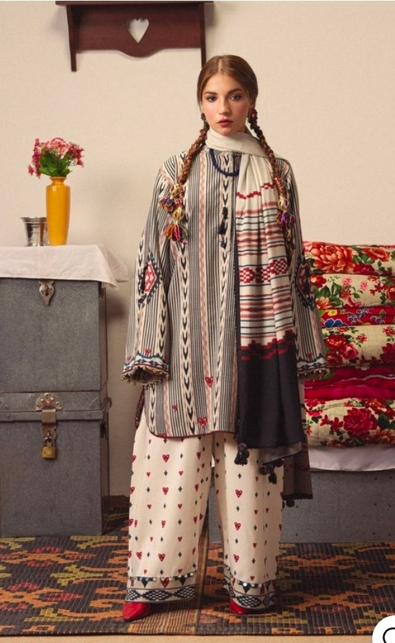 Coco by Zara Shahjahan Leela 10A Linen 3PC Unstitched | 101% Original