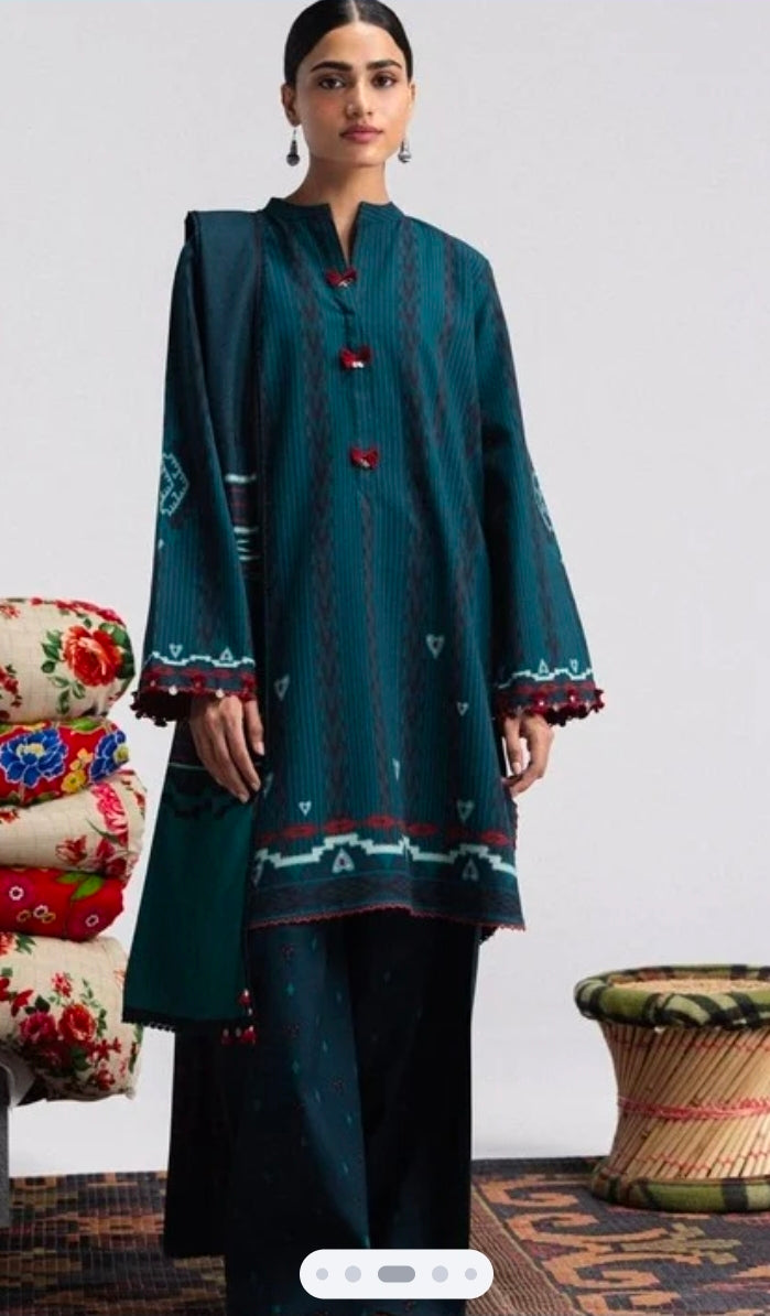 Coco by Zara Shahjahan Leela 10B Linen 3PC Unstitched | 101% Original